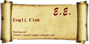 Engli Elek névjegykártya